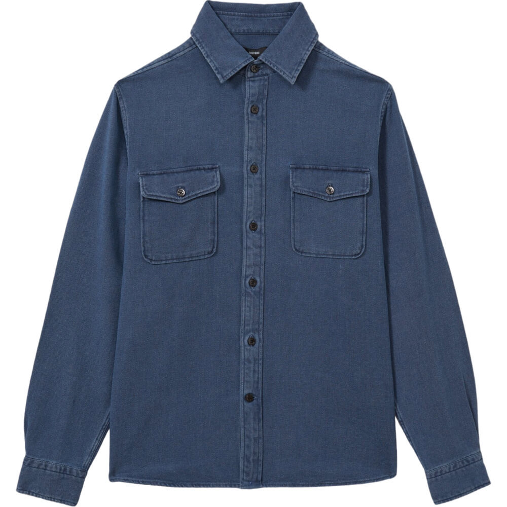 REISS MCILROY Textured Denim Overshirt